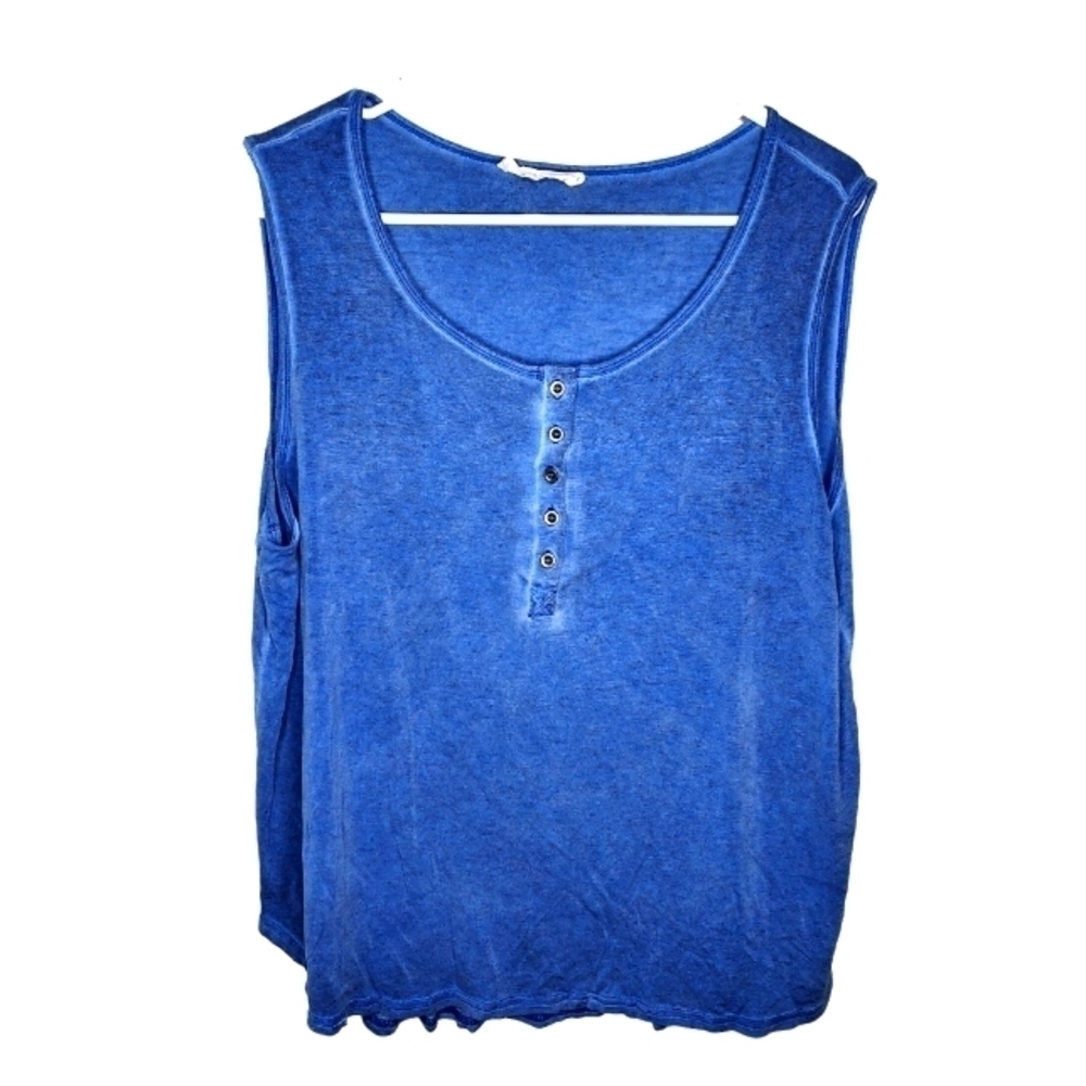 JANE AND DELANCEY WOMENS SLEEVELESS BLUE TOP SIZE XL